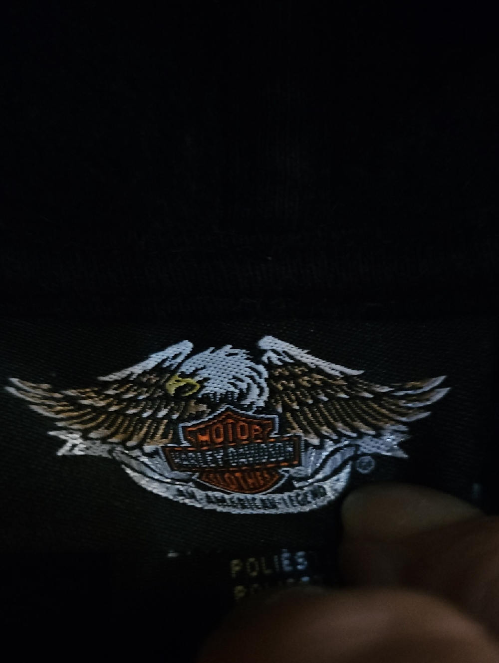 Harley-Davidson Black Hoodie with Orange and White Sleeve Stripes Fits Like A Sm - Picture 2 of 3